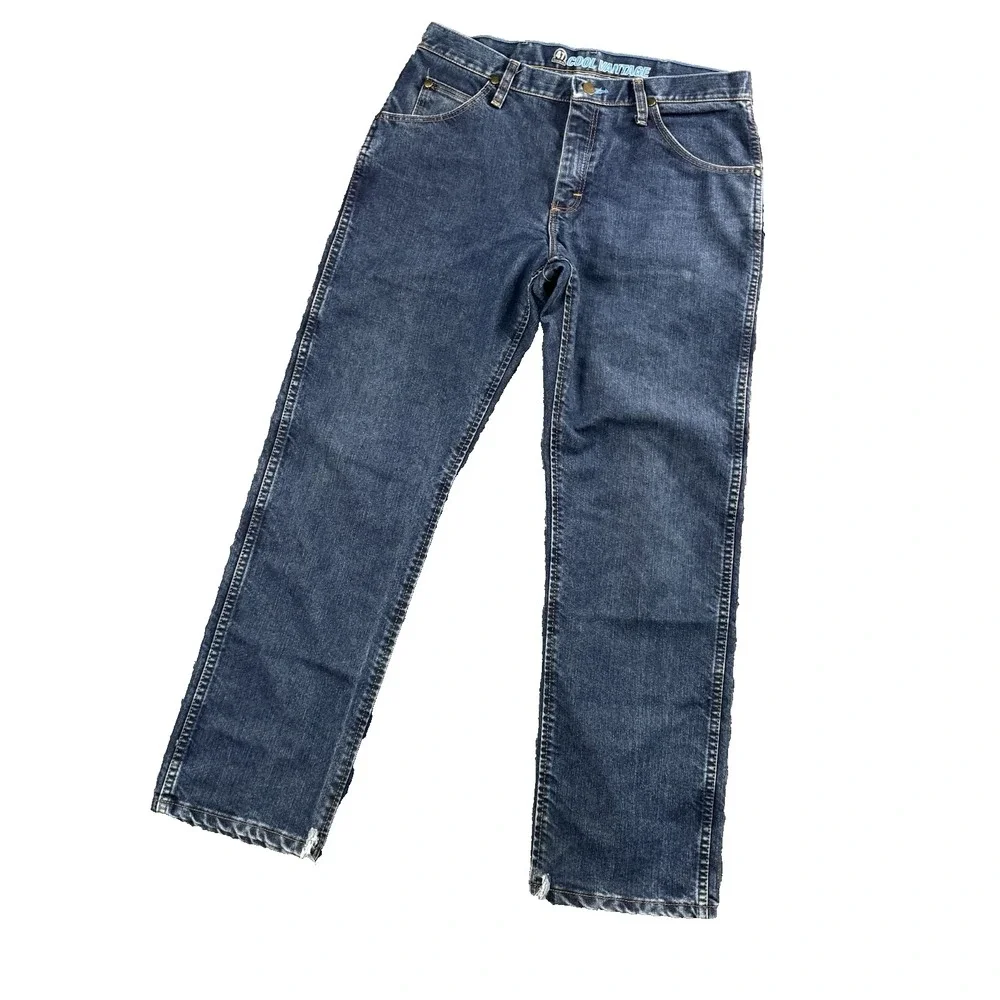 Wrangler Cowboy Cut Jeans Mens 33x30 Western Rodeo Denim Straight Blue Classic‎ - Picture 2 of 11